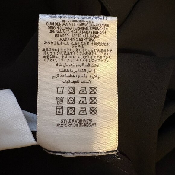 BCBGMaxAzria Black Alaine Long Sleeve V-Neck Blouse with White Stripe Size XS - Picture 9 of 10